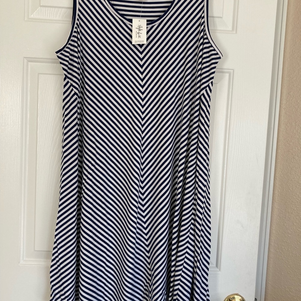 Style & Co Navy and White tank dress